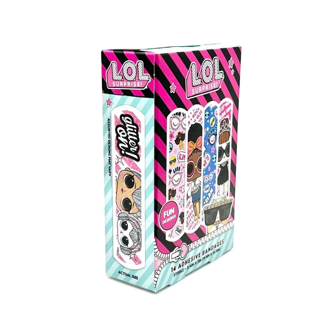 LOL Surprise Bandages 6 Boxes‎ 14 ct Sterile Adhesive Fun Designs Band-Aids New
